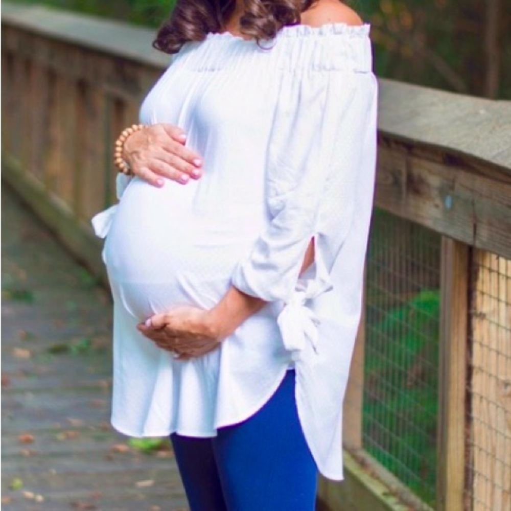 Cream maternity shirt